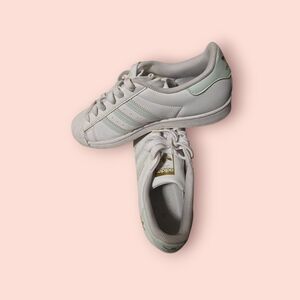 Adidas EUC Women's White and Mint Sneakers